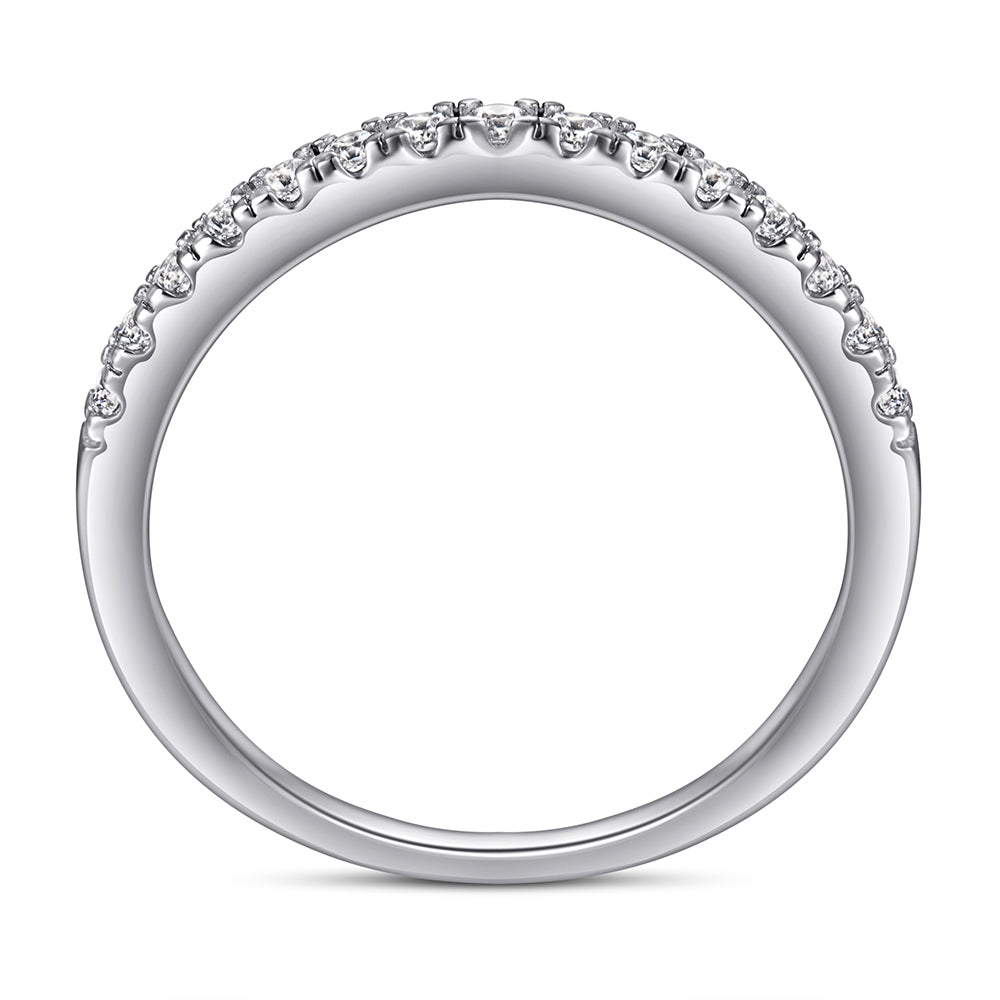 925 Sterling Silver Cz Ladies Half Eternity Ring