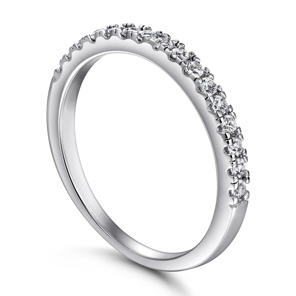 925 Sterling Silver Cz Ladies Half Eternity Ring