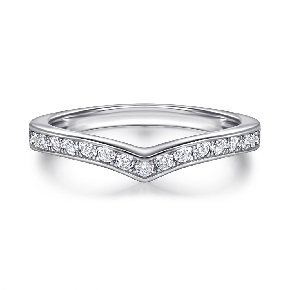 925 Sterling Silver Cz Round Centre with Trinity Side Stone Setting & Fancy Band Ladies Bridal Ring Set