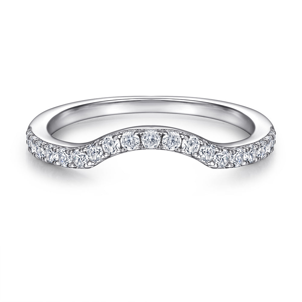925 Sterling Silver Large 1.5ct Round Brilliant Cz with Split Band Ladies Ring Set