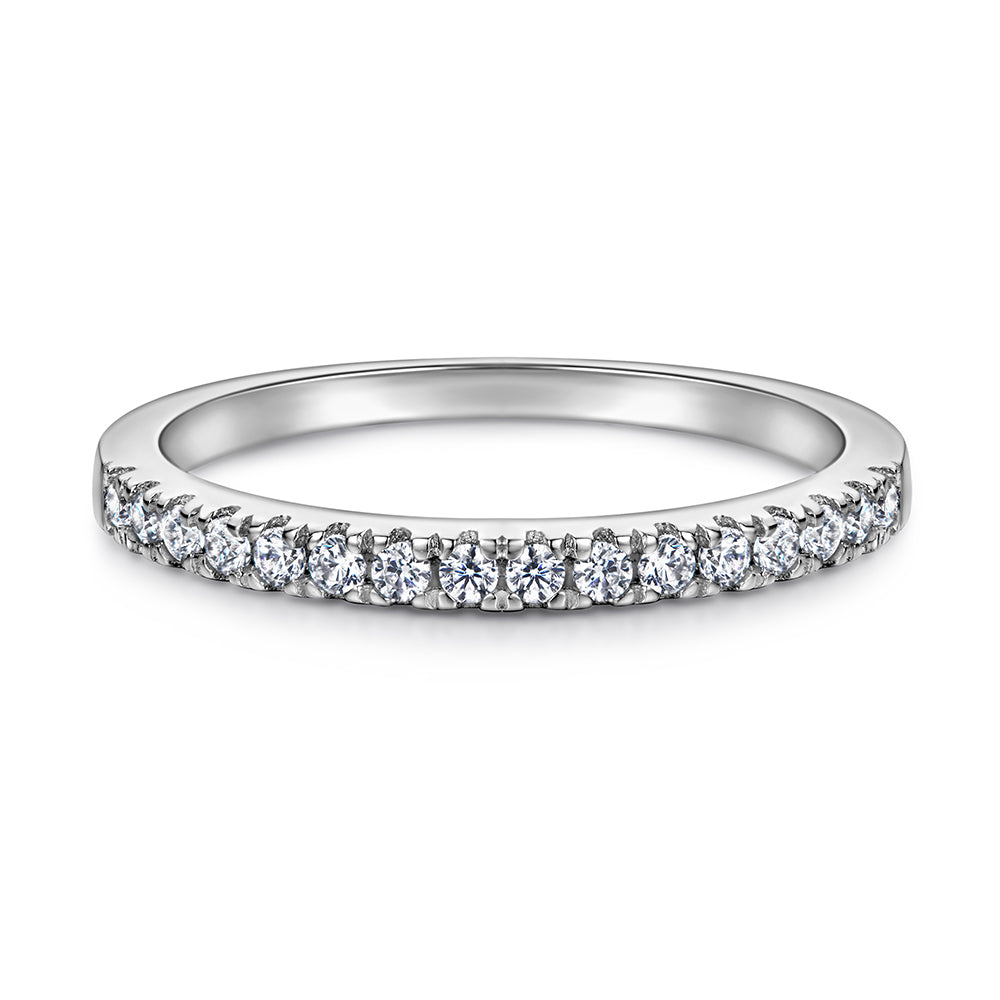 925 Sterling Silver Cz Round Halo Ladies Bridal Ring Set