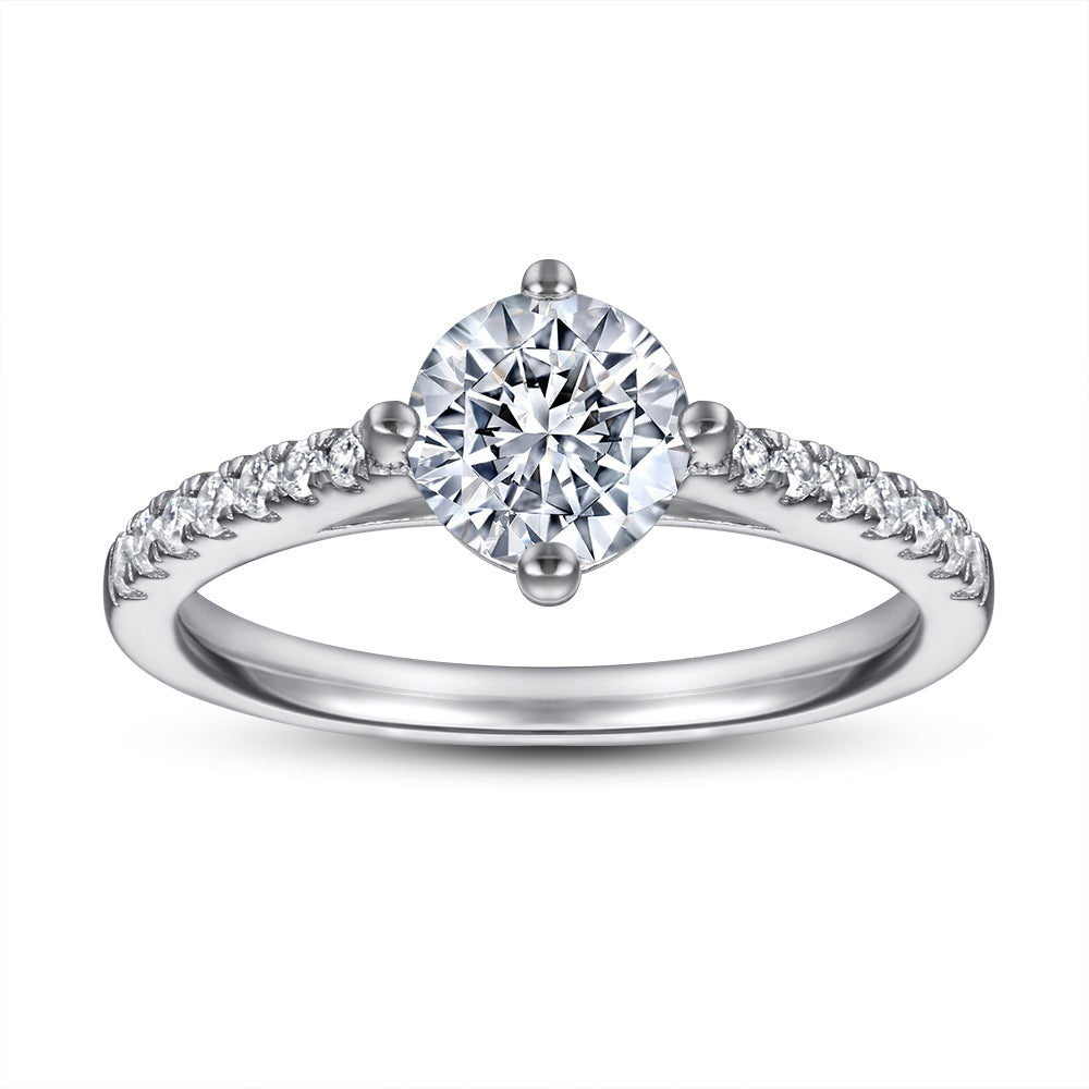 925 Sterling Silver 6mm Round Cz Solitaire Ladies Ring