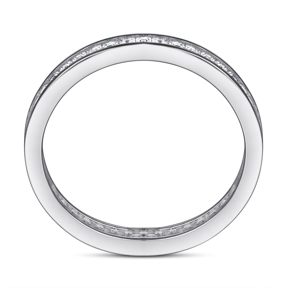 925 Sterling Silver Princess Cut Cz Ladies Full Eternity Ring