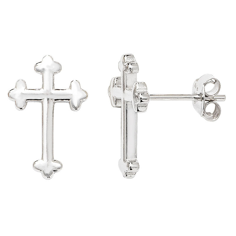 925 Sterling Silver Cross Stud Earrings