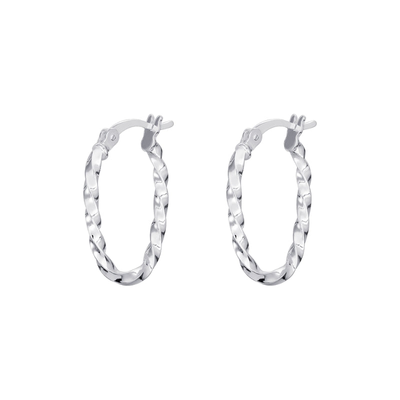 925 Sterling Silver Twisted Hoop Earrings