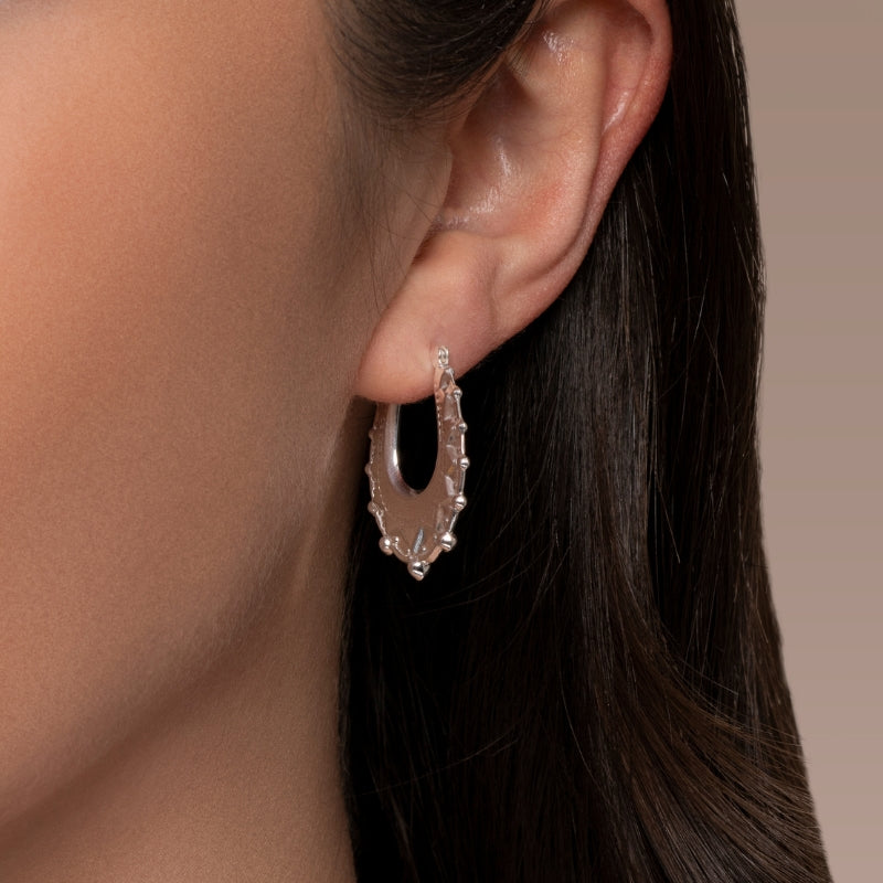 925 Sterling Silver 30mm Creole Ladies Earrings