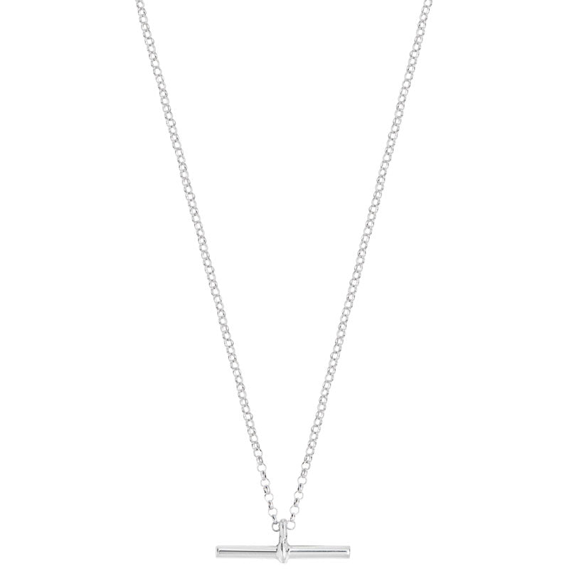 925 Sterling Silver Belcher T Bar Ladies Necklace 18"