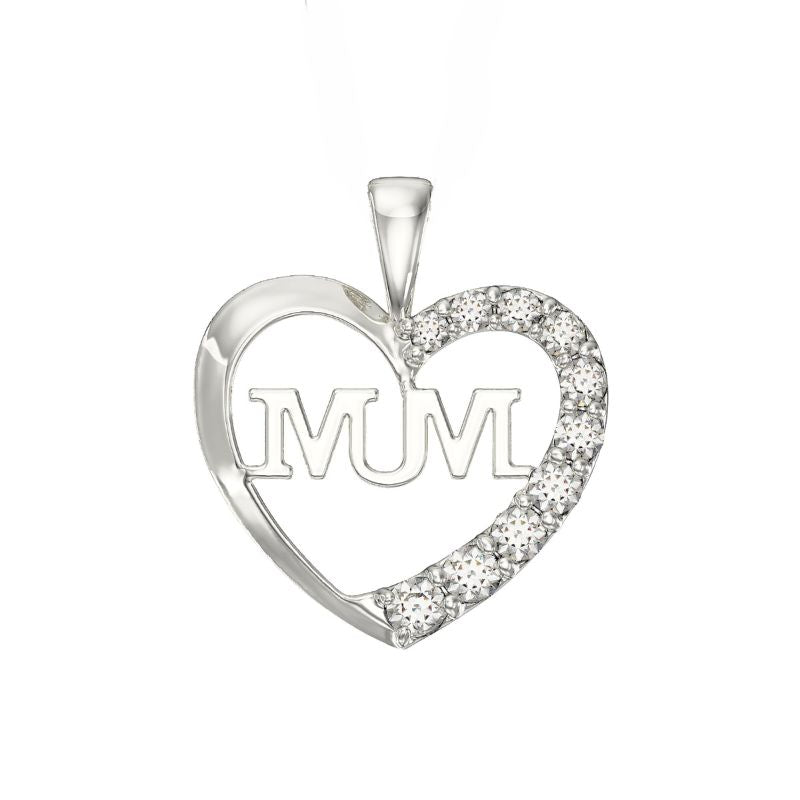 925 Sterling Silver Cz Mum Pendant with Chain