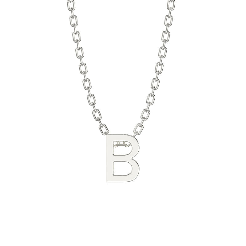 925 Sterling Silver Initial Necklace with 18" Chain