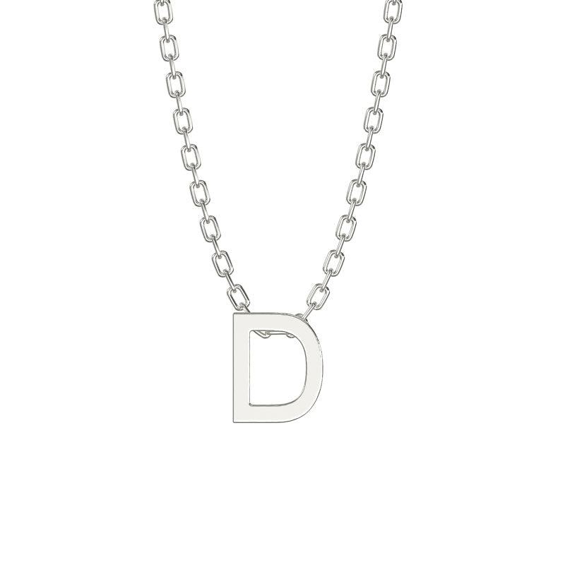 925 Sterling Silver Initial Necklace with 18" Chain
