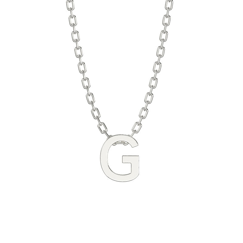 925 Sterling Silver Initial Necklace with 18" Chain