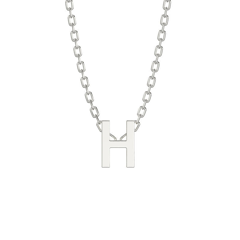 925 Sterling Silver Initial Necklace with 18" Chain