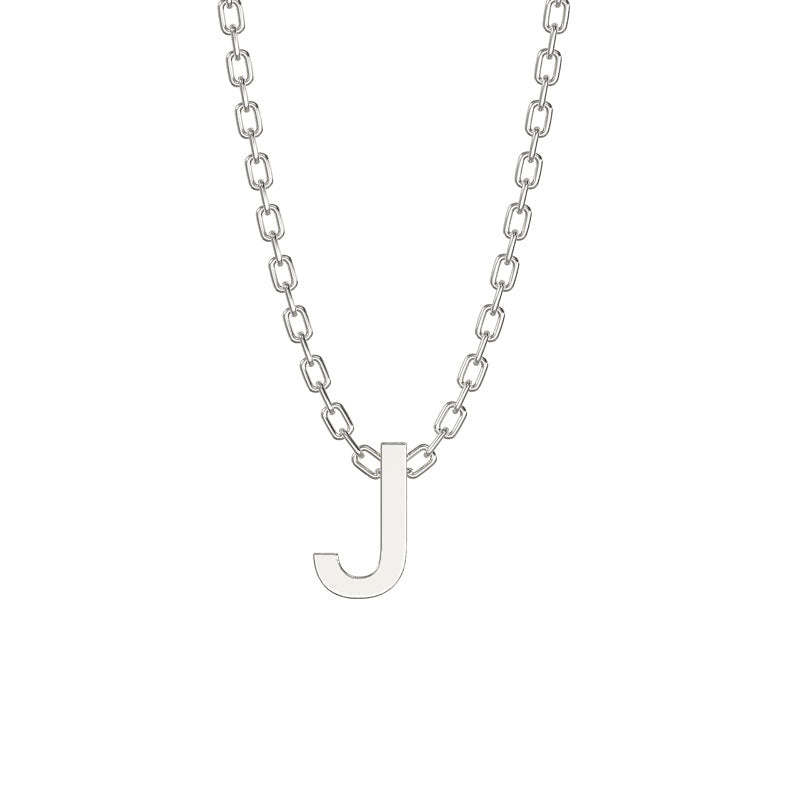 925 Sterling Silver Initial Necklace with 18" Chain