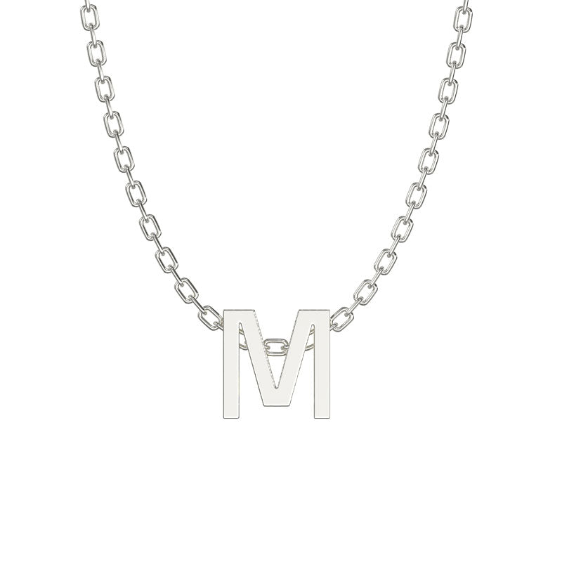 925 Sterling Silver Initial Necklace with 18" Chain