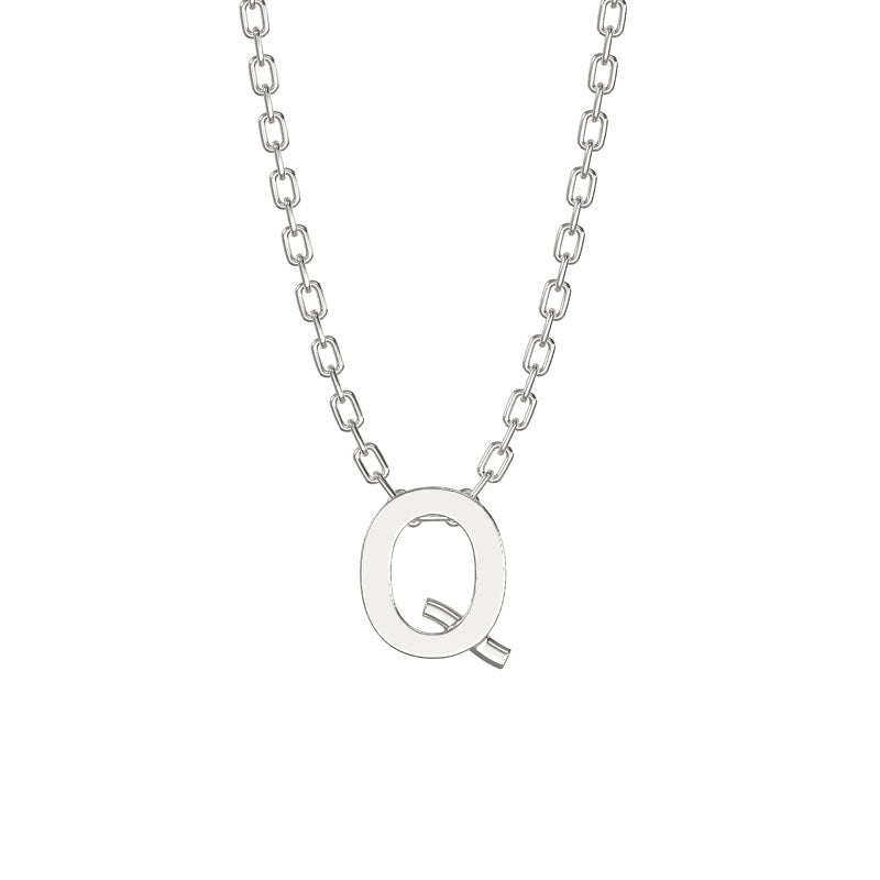 925 Sterling Silver Initial Necklace with 18" Chain