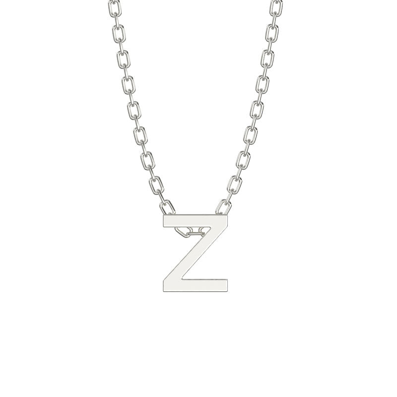 925 Sterling Silver Initial Necklace with 18" Chain