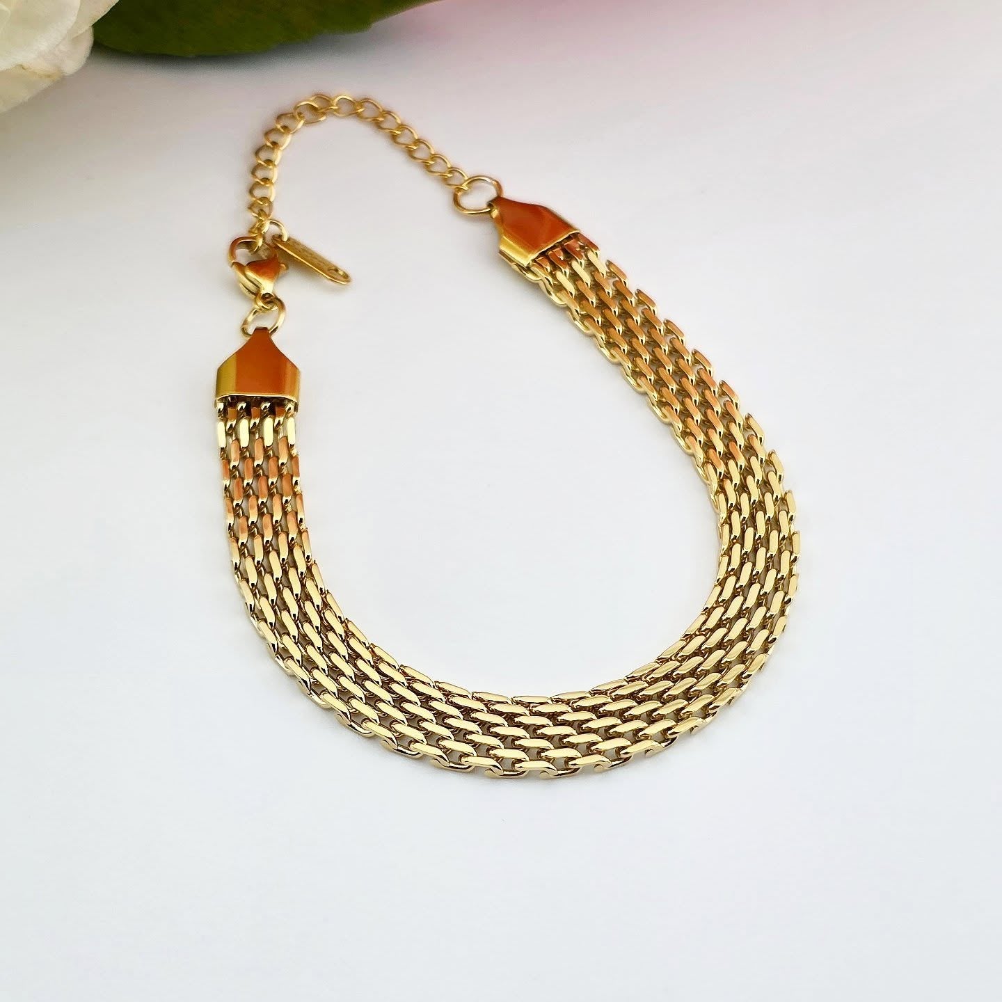 Gold-Tone Stainless Steel – Multi-Row Link Chain Bracelet