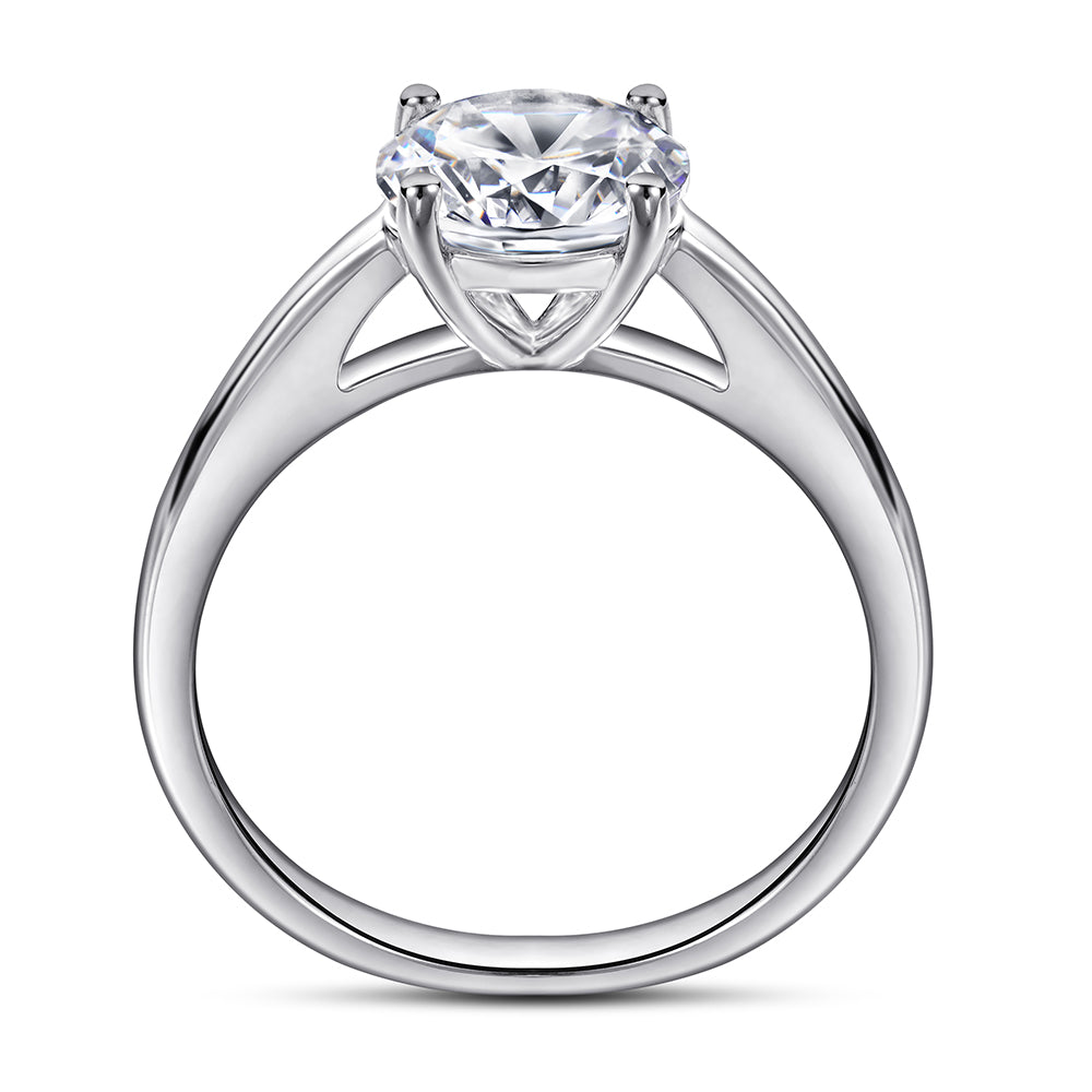 925 Sterling Silver Round Cut 8mm Cz Solitaire Ring