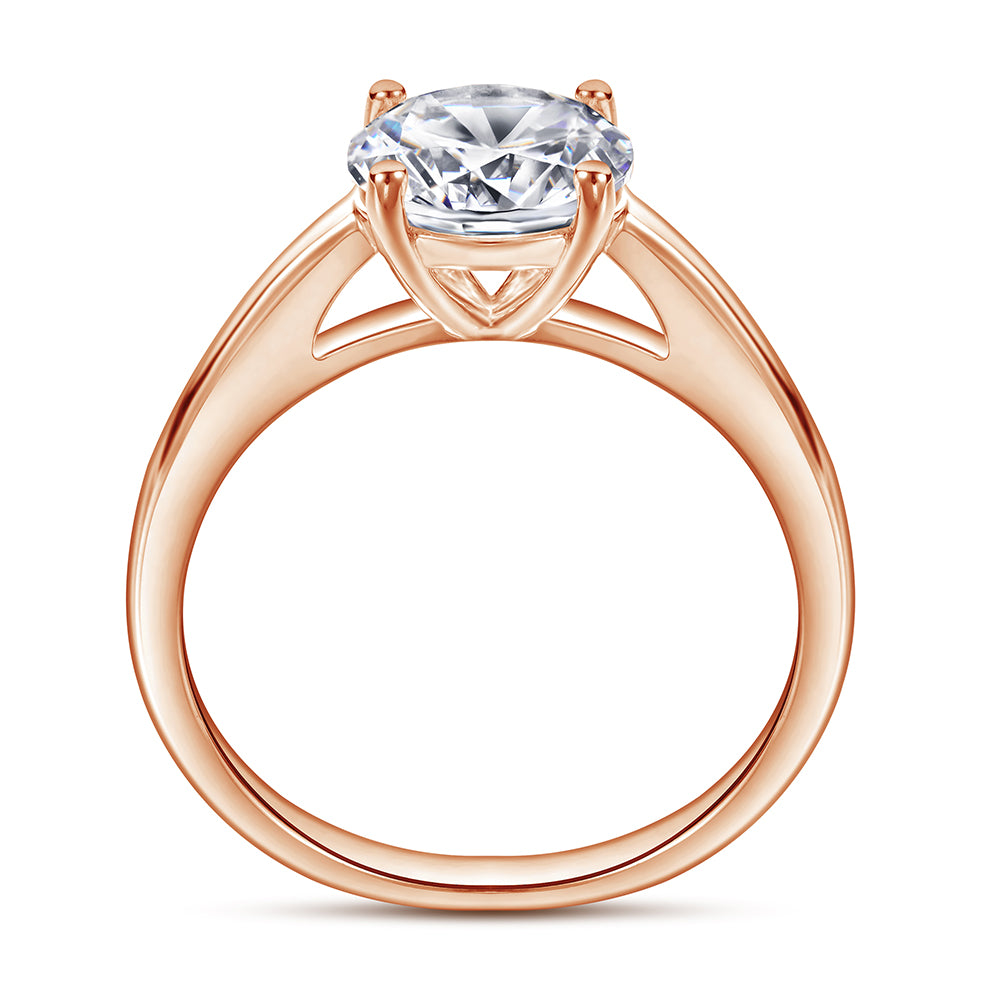 925 Sterling Silver Round Cut 8mm Cz Solitaire Ring