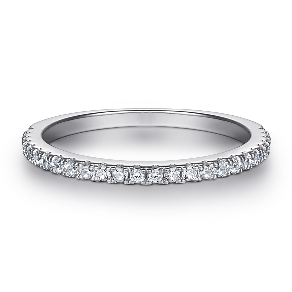 925 Sterling Silver Cz Round Centre Double Halo with Triple Band Ladies Bridal Ring Set