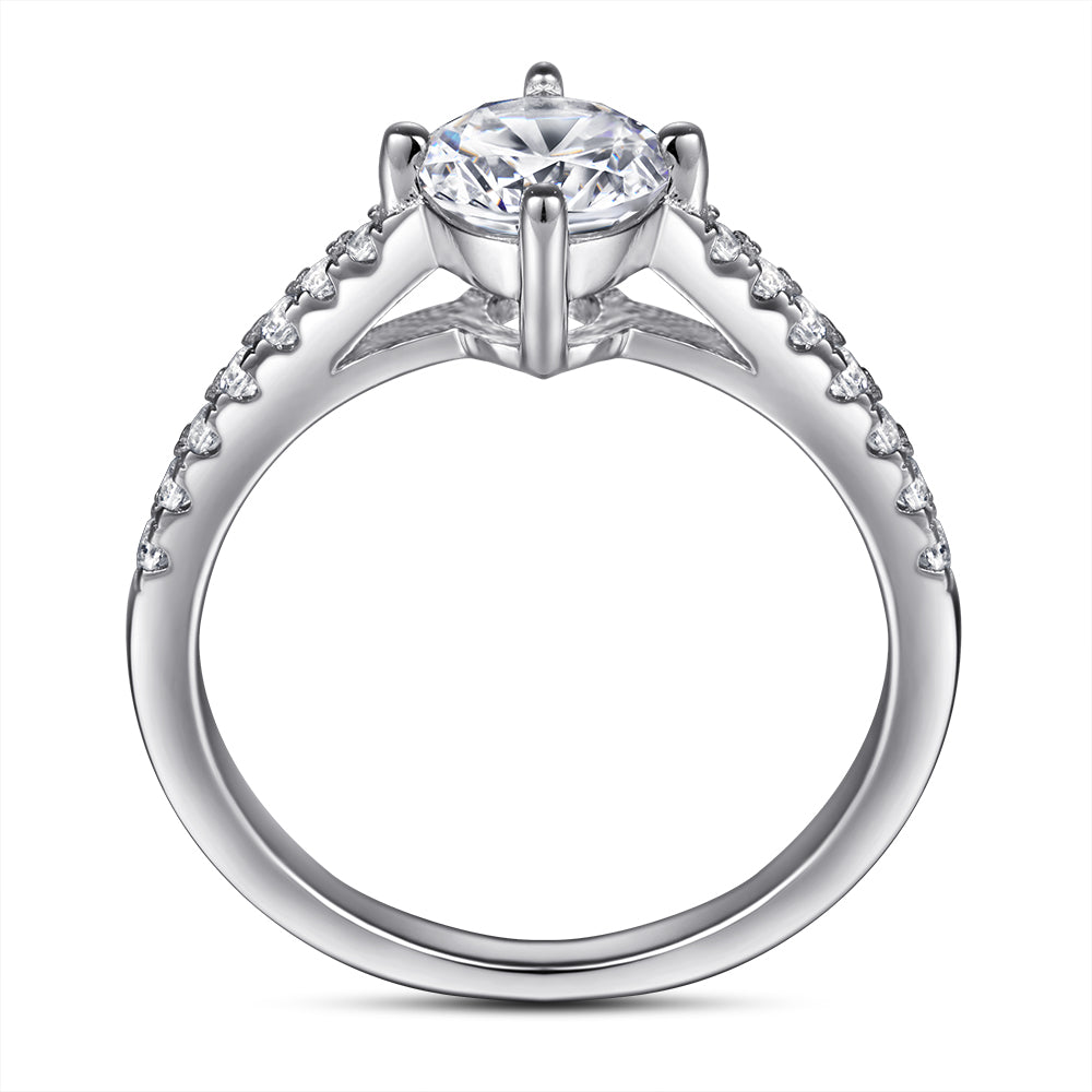 925 Sterling Silver 6mm Round Cz Solitaire Ladies Ring