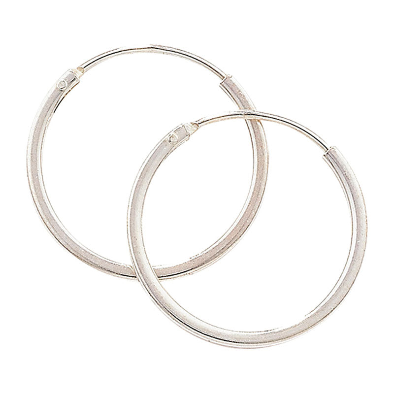 925 Sterling Silver 16mm Hoop Ladies Earrings