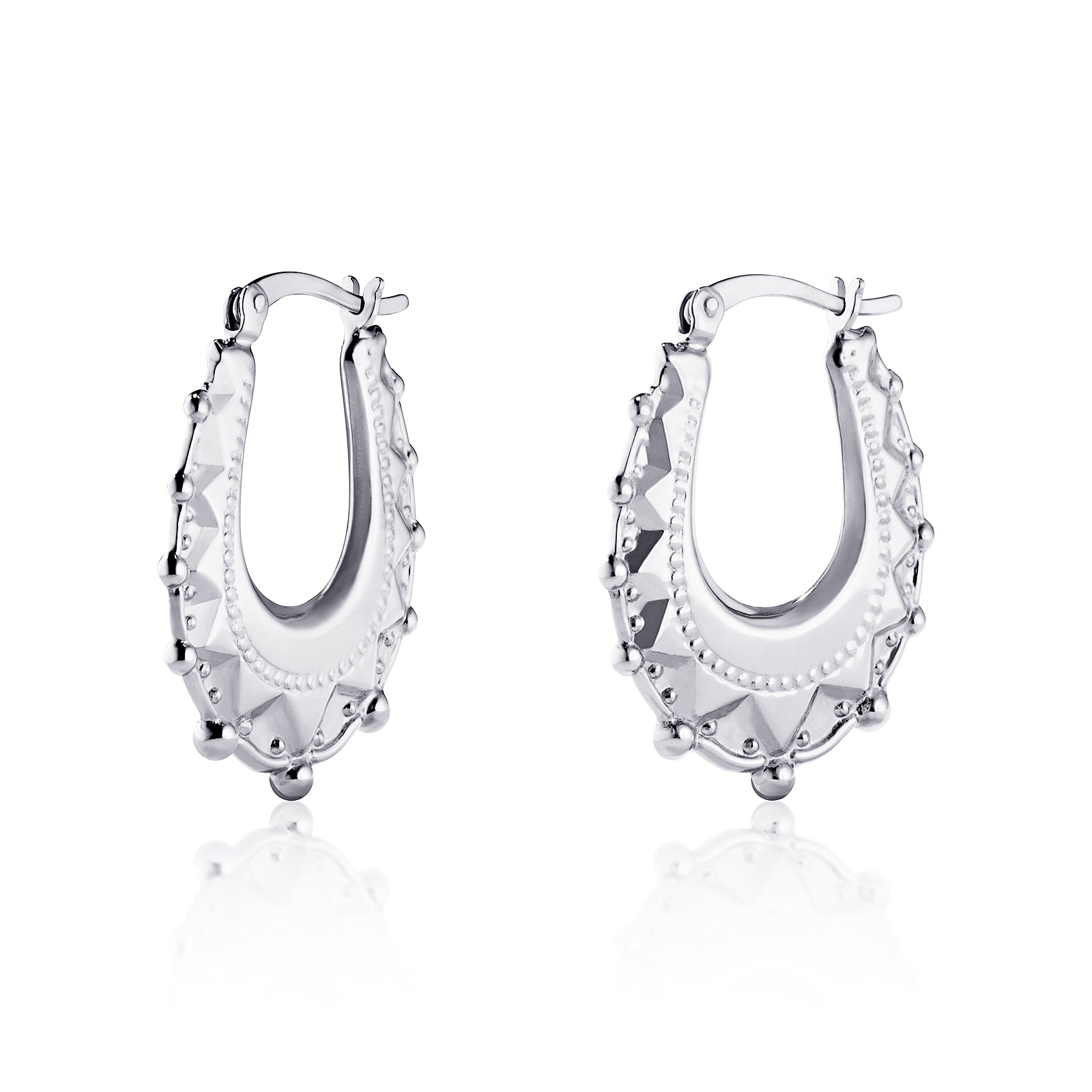 925 Sterling Silver 30mm Creole Ladies Earrings