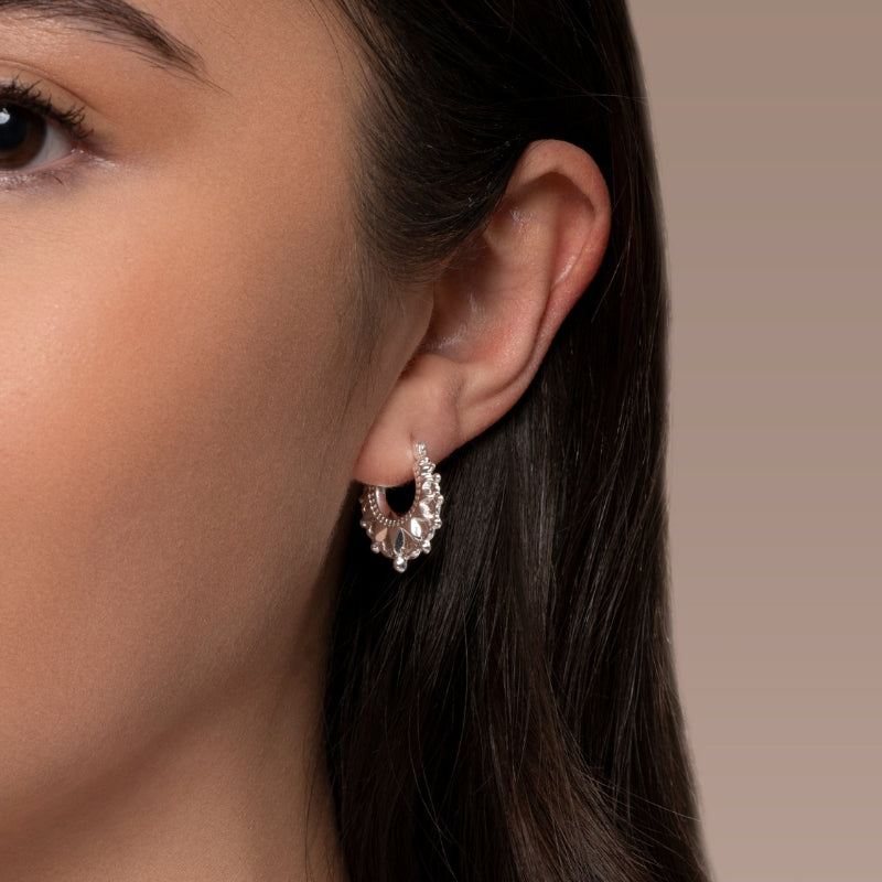 925 Sterling Silver 19mm Creole Ladies Earrings