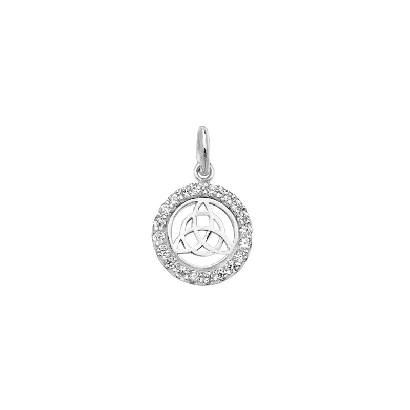 925 Sterling Silver Celtic Halo Pendant with Chain