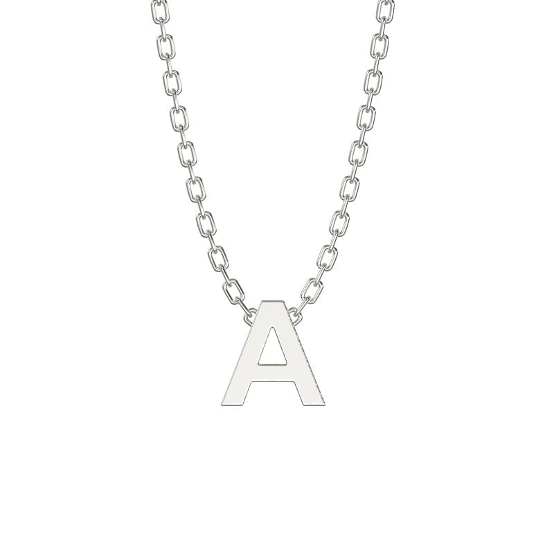 925 Sterling Silver Initial Necklace with 18" Chain