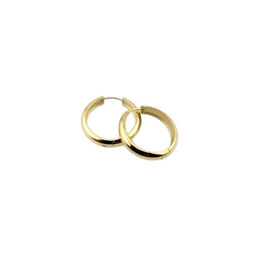 Hoop Earrings – 22mm Classic Gold-Tone Finish