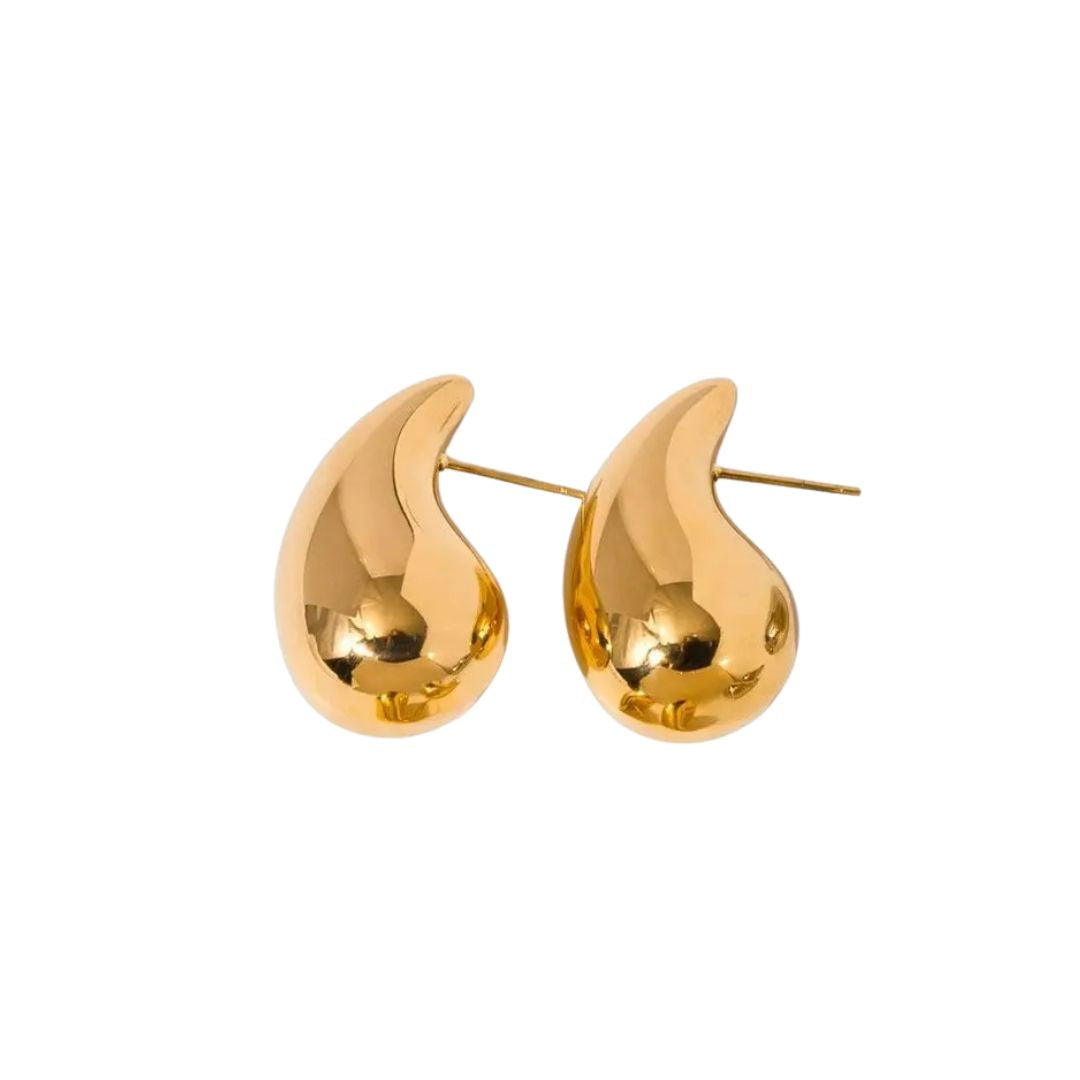 Gold-Tone Stainless Steel – Teardrop Stud Earrings