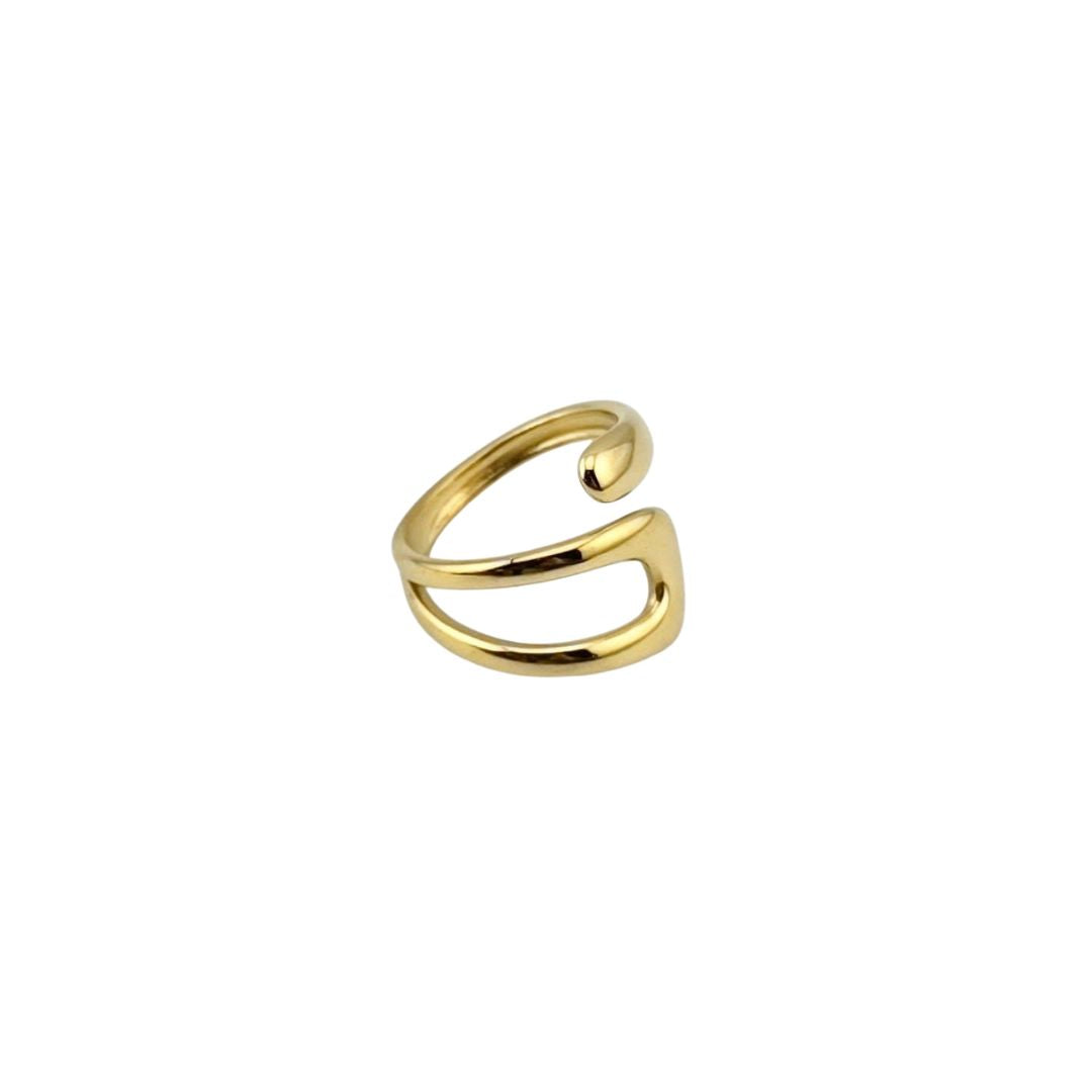 Gold-Tone Stainless Steel – Open Curve Ring