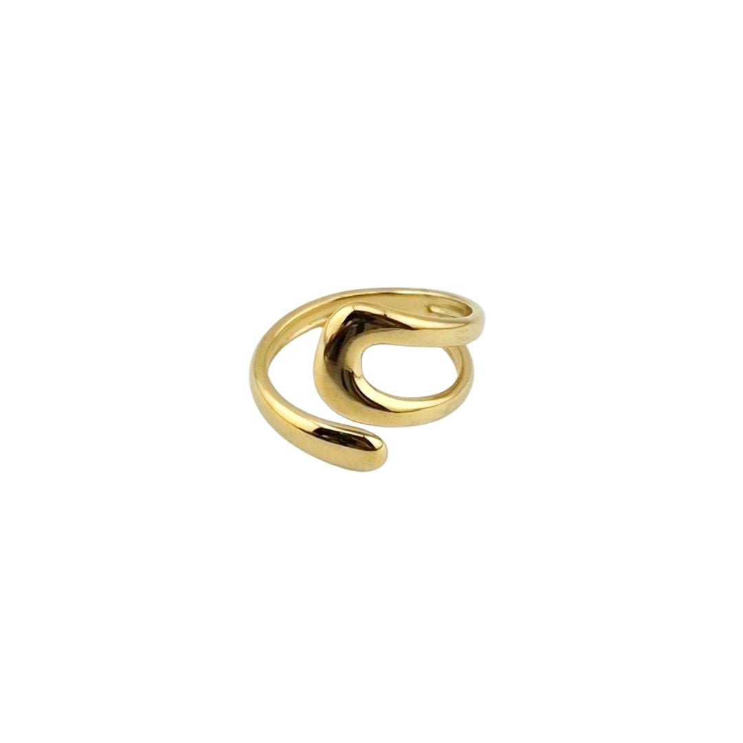 Gold-Tone Stainless Steel – Open Curve Ring