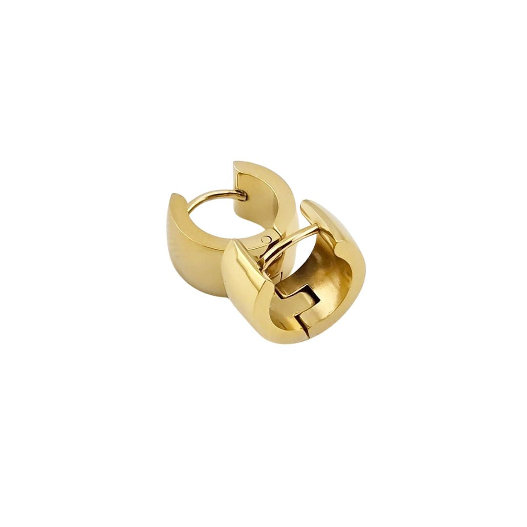 Gold-Tone Stainless Steel – Chunky Huggie Hoop Earrings