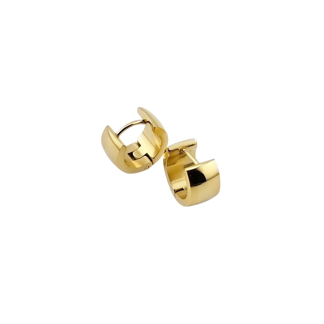 Gold-Tone Stainless Steel – Chunky Huggie Hoop Earrings