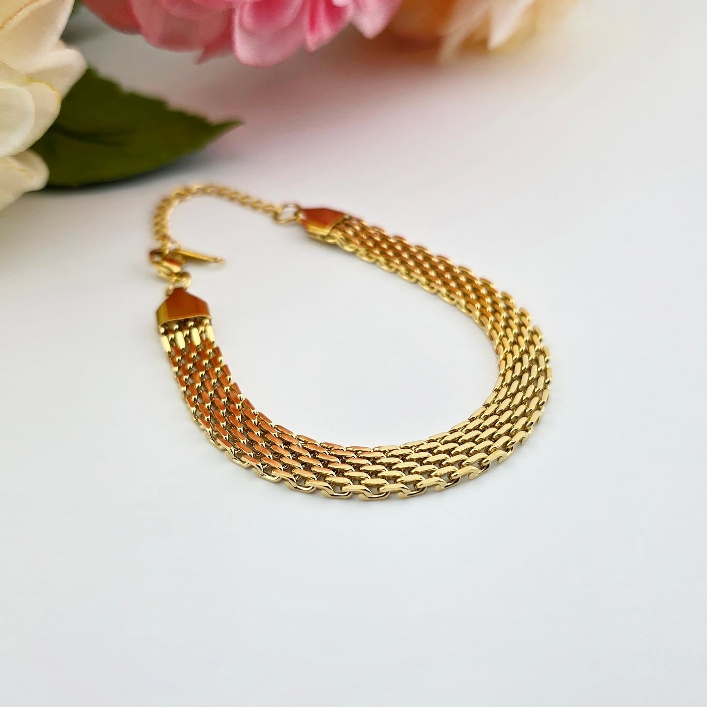 Gold-Tone Stainless Steel – Multi-Row Link Chain Bracelet